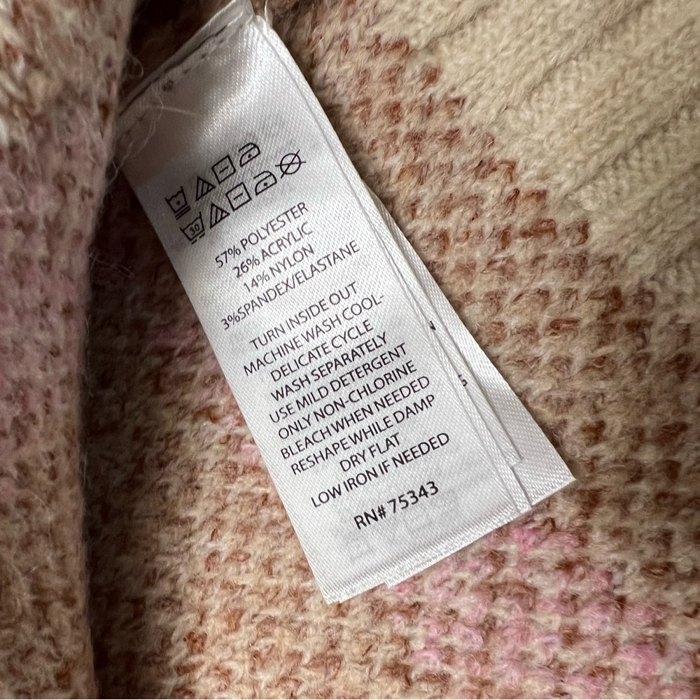 Anthropologie Haute Hippie Horse & Rose Fair Isle Knit Cardigan Cream & Pink NWT - Picture 9 of 13
